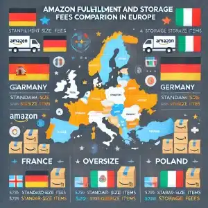 comparing the Amazon fulfillment and storage fees across Spain, Germany, France, Italy, and Poland